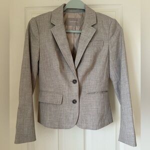 Banana Republic Petite Blazer Size 0 Neutral Beige Tailored Work Office Jacket